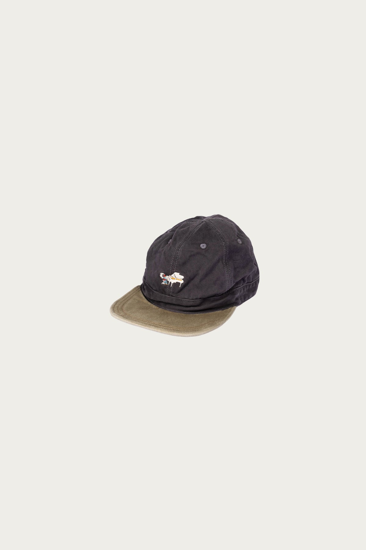 Kapital - Chino BRIMFIELD Cap (LIFE SCHERZO) - Black/Khaki - Canoe Club