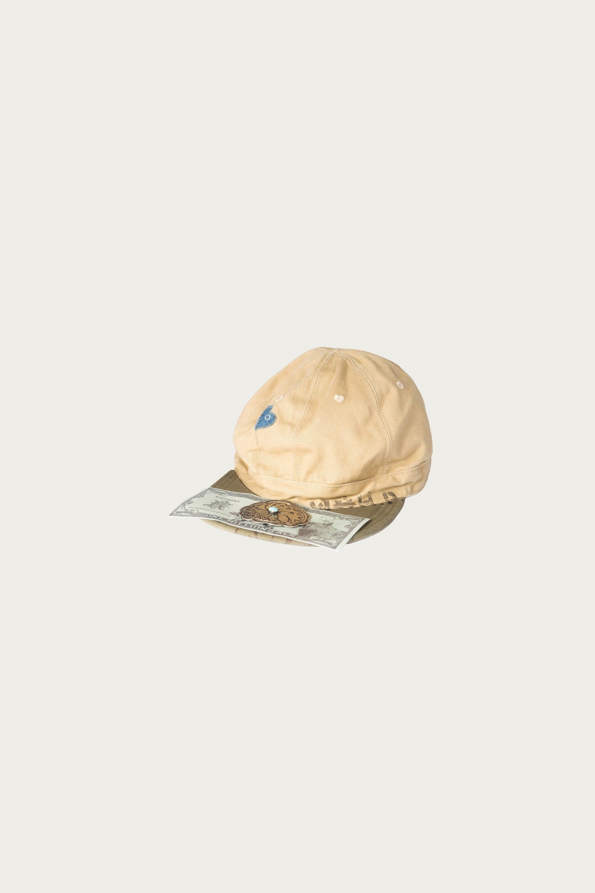 Kapital - Chino BRIMFIELD Cap (ONE LOVE) - Beige/Khaki - Canoe Club