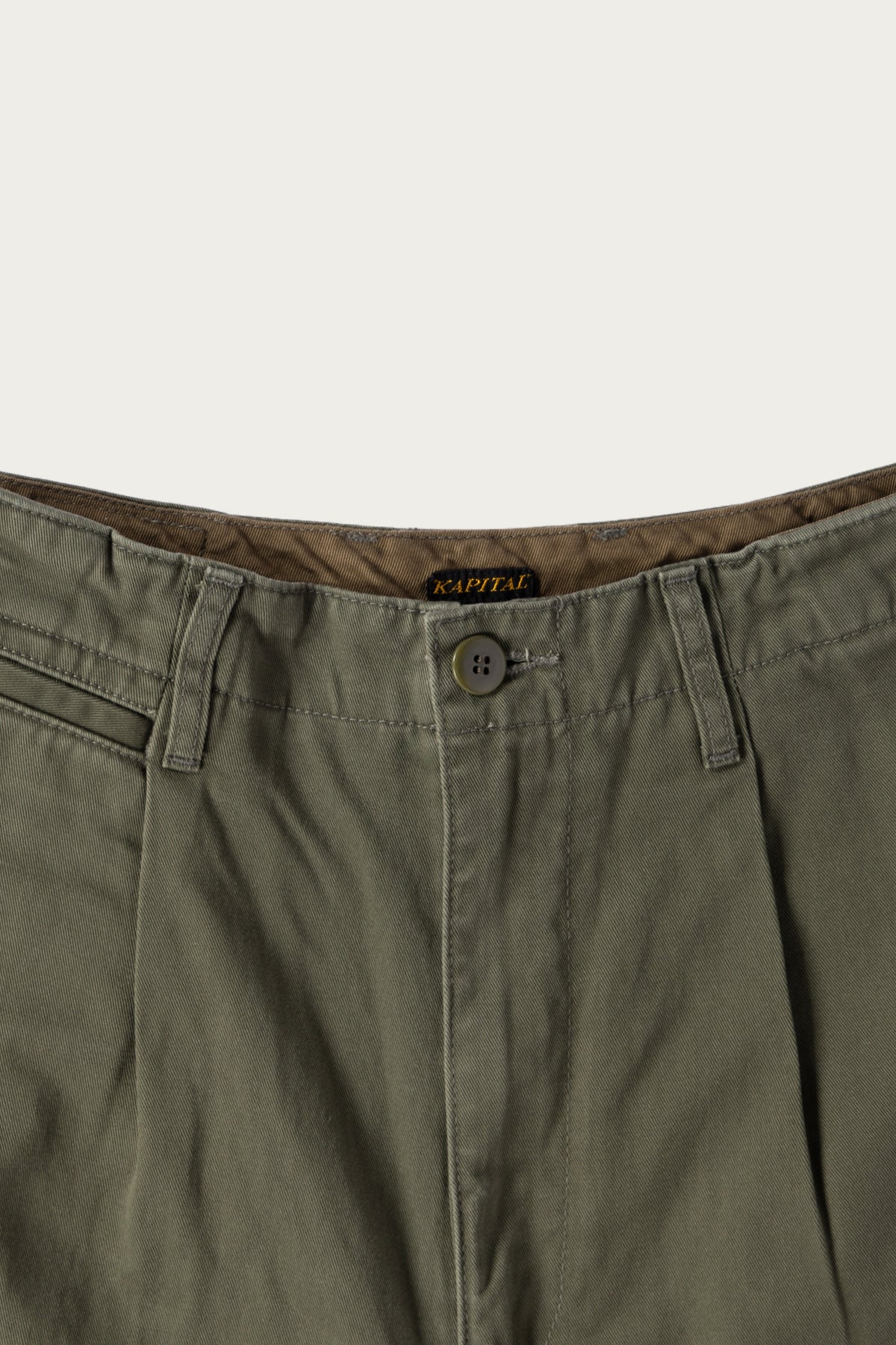 Kapital - Chino High Waisted NIME Pants (CACTUS Embroidery) - Khaki - Canoe Club
