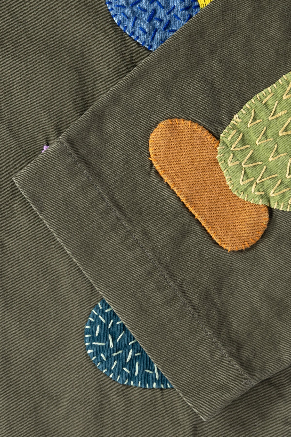Kapital - Chino High Waisted NIME Pants (CACTUS Embroidery) - Khaki - Canoe Club