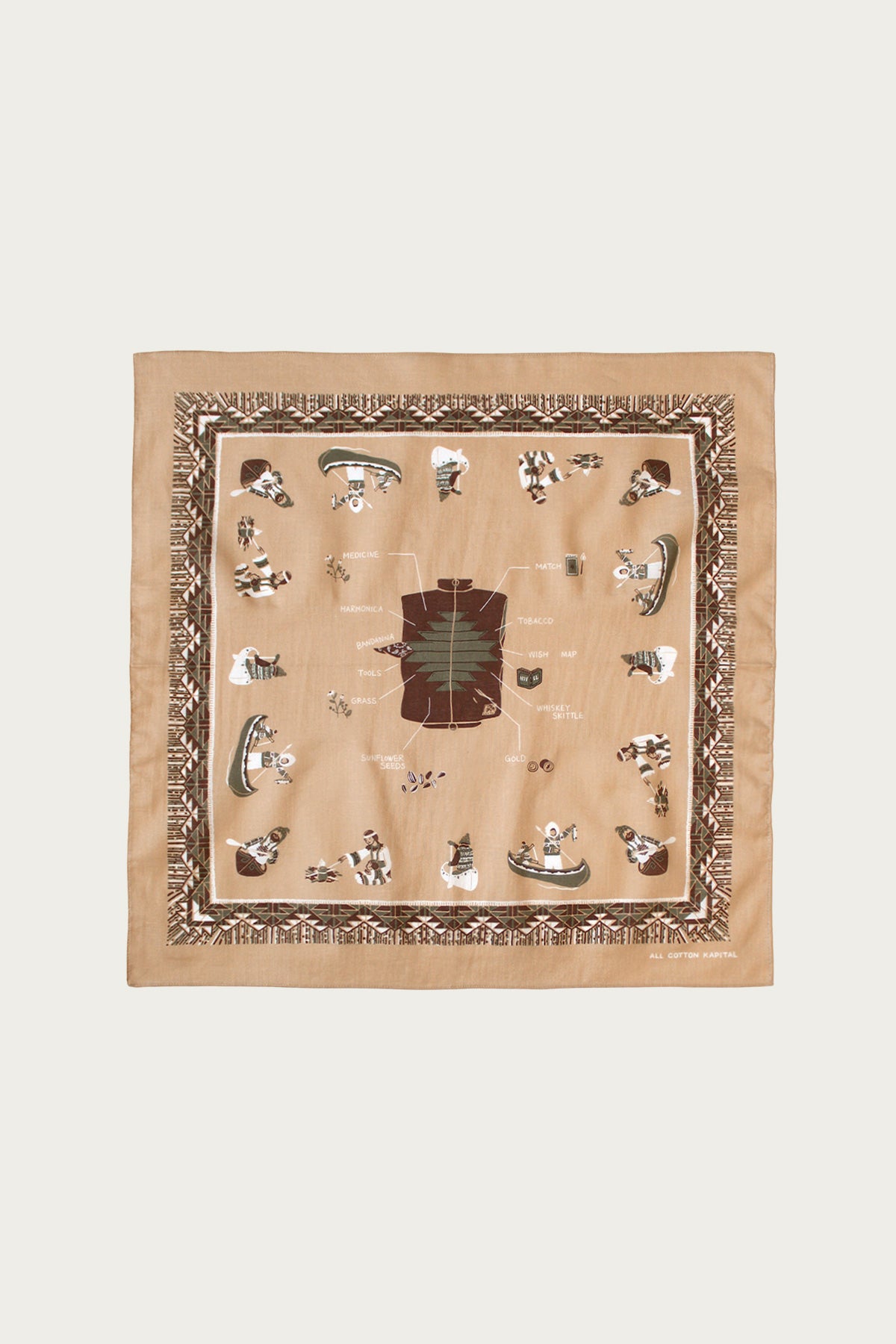 Kapital - Color Bandanna (ZEPHER Vest Life) - Beige - Canoe Club
