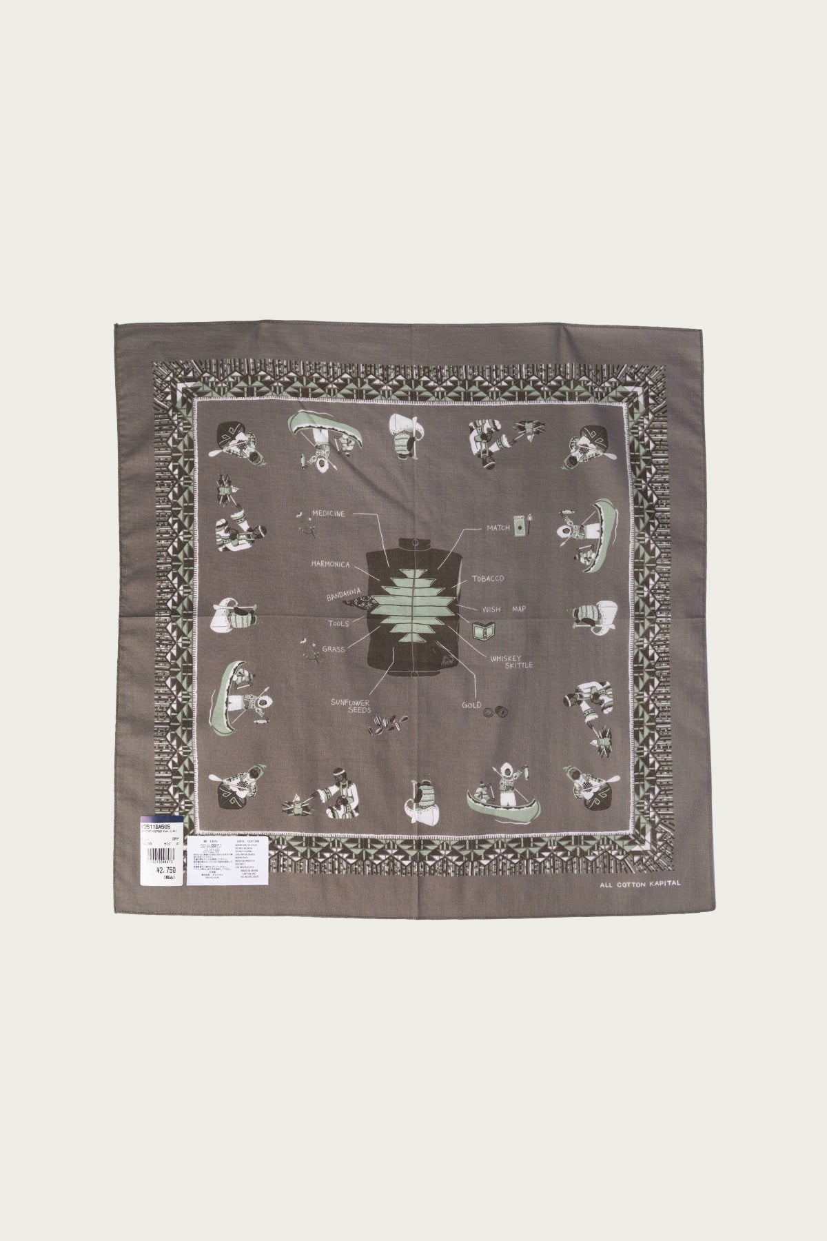 Kapital - Color Bandanna (ZEPHER Vest Life) - Grey - Canoe Club