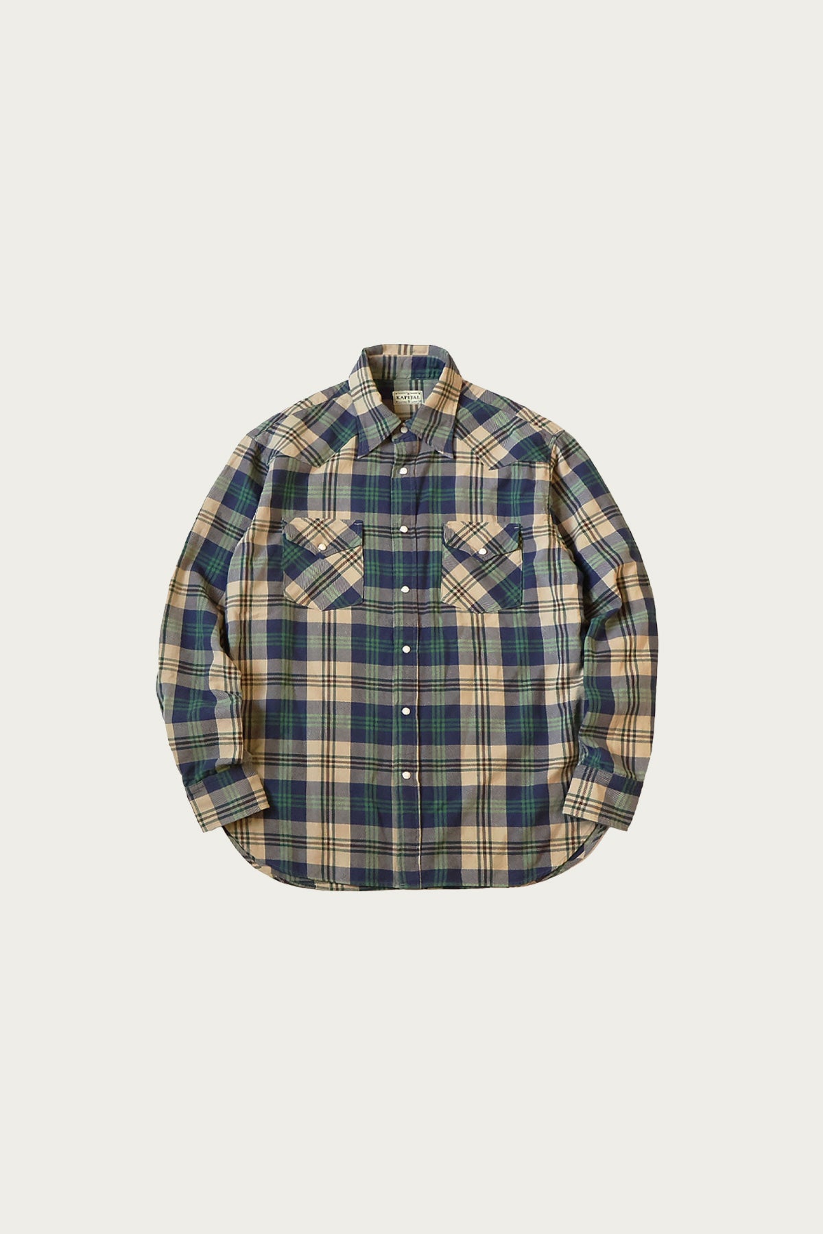 Kapital Columbia-Check HUSKY Western Shirt | Green | Canoe Club
