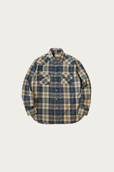Kapital Columbia-Check HUSKY Western Shirt | Green | Canoe Club