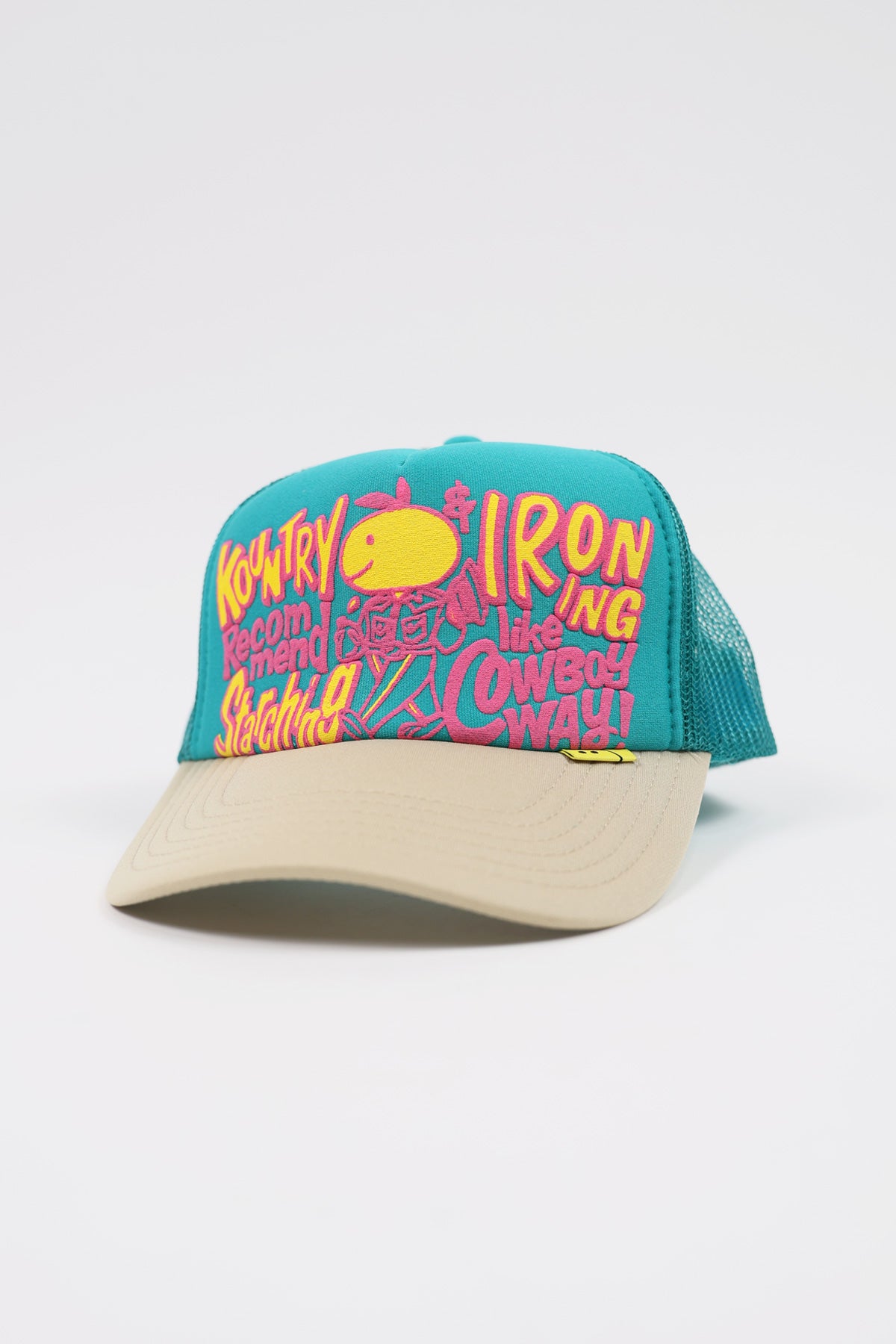 Kapital - CONEYCOWBOWY Trucker CAP - Turquoise x Beige - Canoe Club