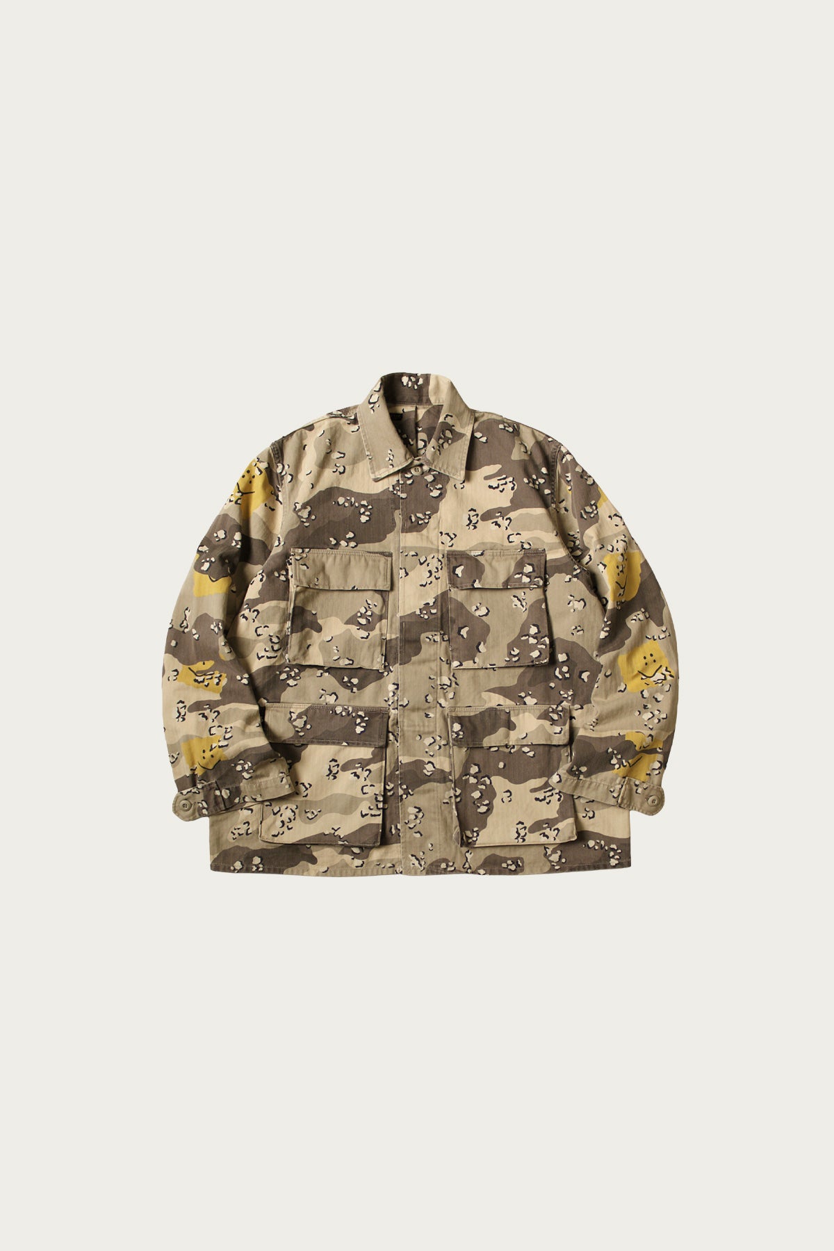 Kapital - Cotton Herringbone CHOCO-CHIP Camo ARMY JKT - Beige - Canoe Club
