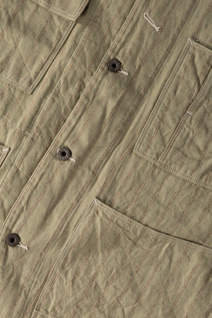 Kapital - Cotton Linen GIBSON Stripe CACTUS Coverall - Light Green - Canoe Club