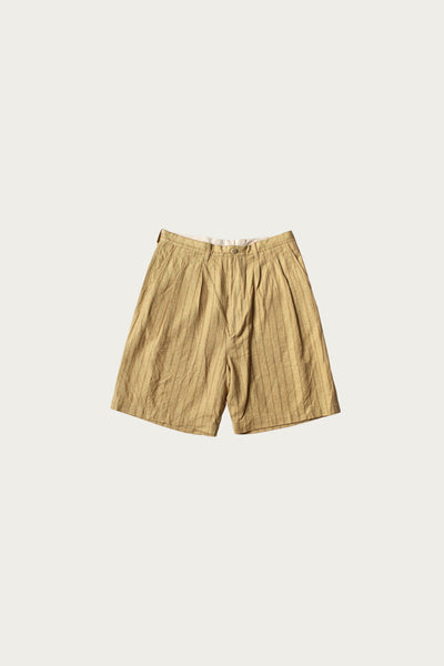 Kapital Cotton Linen GIBSON Stripe IVY Short Pants | Gold | Canoe Club