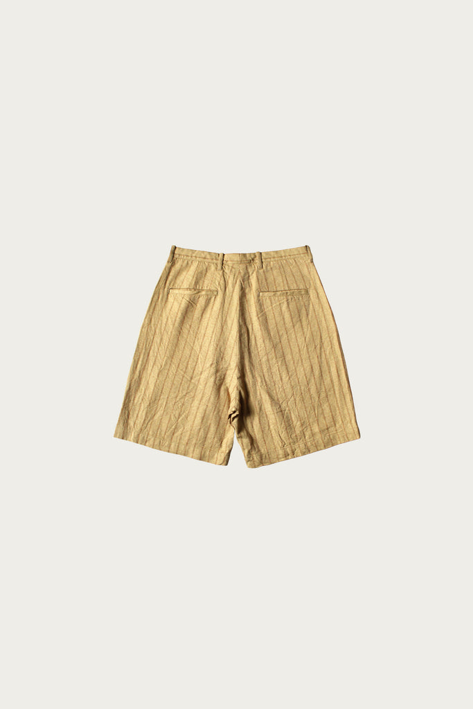 Kapital - Cotton Linen GIBSON Stripe IVY Short Pants - Gold - Canoe Club