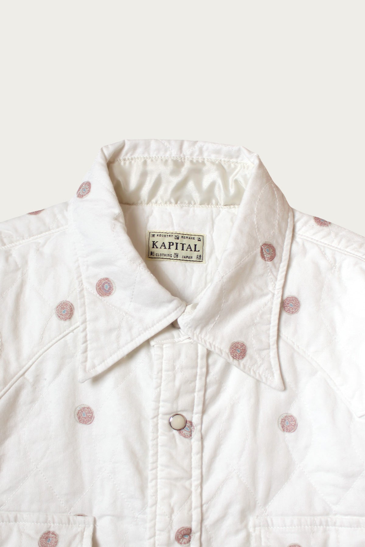 Kapital - Cotton Quilting MAMEMON HUSKY Western Shirt - White - Canoe Club
