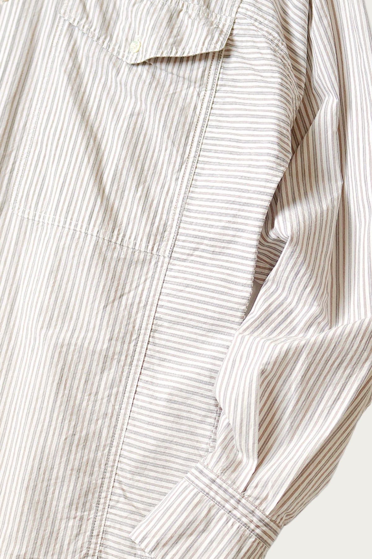 Kapital - Cotton Stripe CABIN Work Shirt - White - Canoe Club