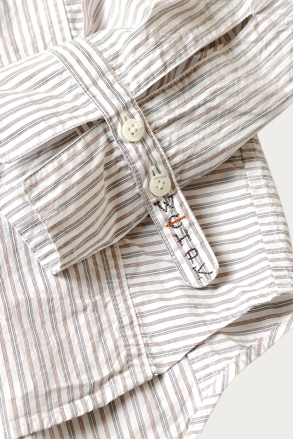 Kapital - Cotton Stripe CABIN Work Shirt - White - Canoe Club