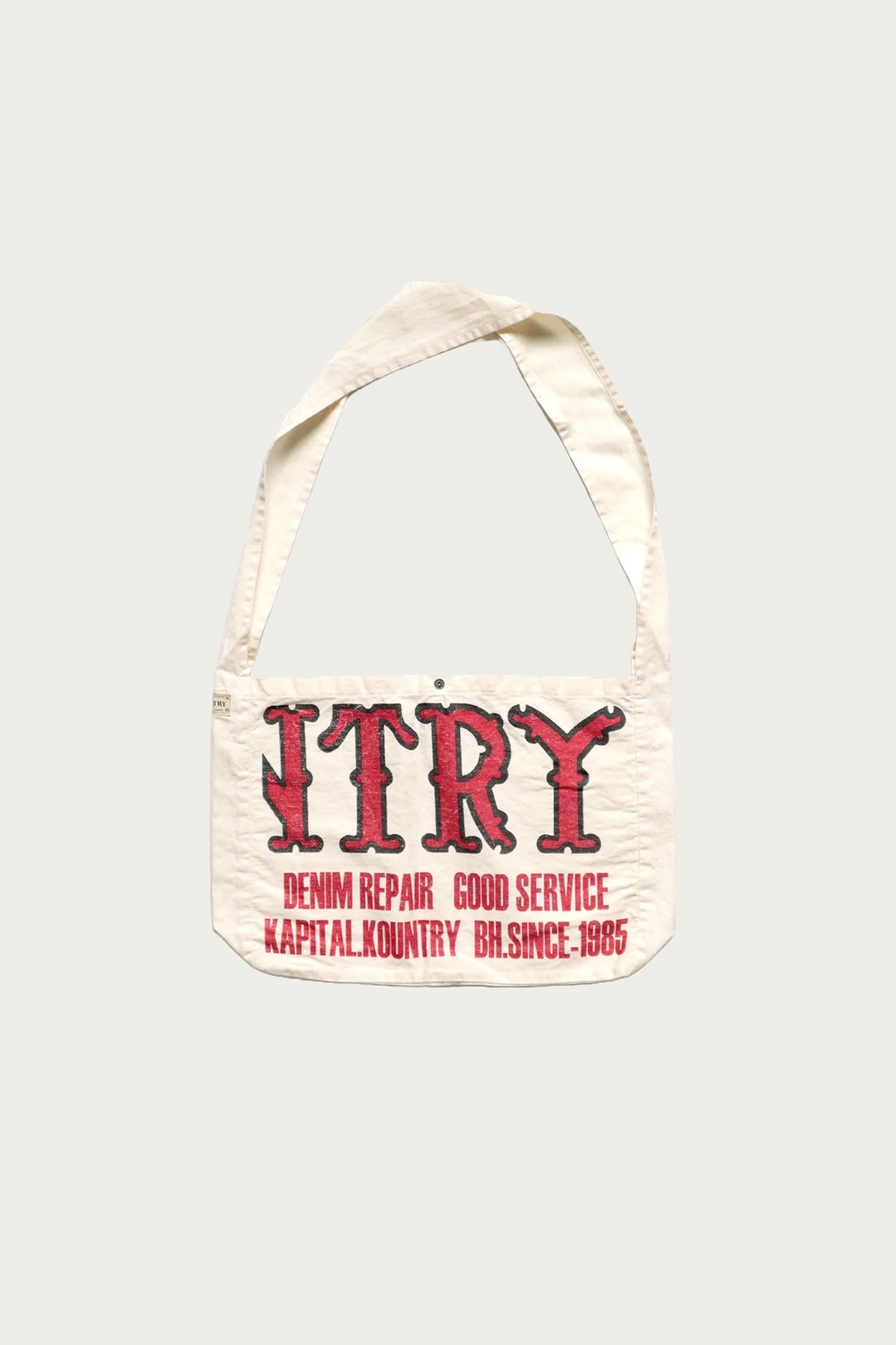 Kapital - Cotton Twill KOUNTRY FACTORY Book Bag - Ecru - Canoe Club