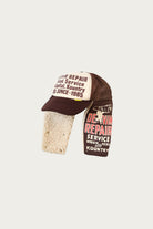 Kapital - DENIM REPAIR SERVICE LUMBER Trucker Cap - Off White/Brown - Canoe Club