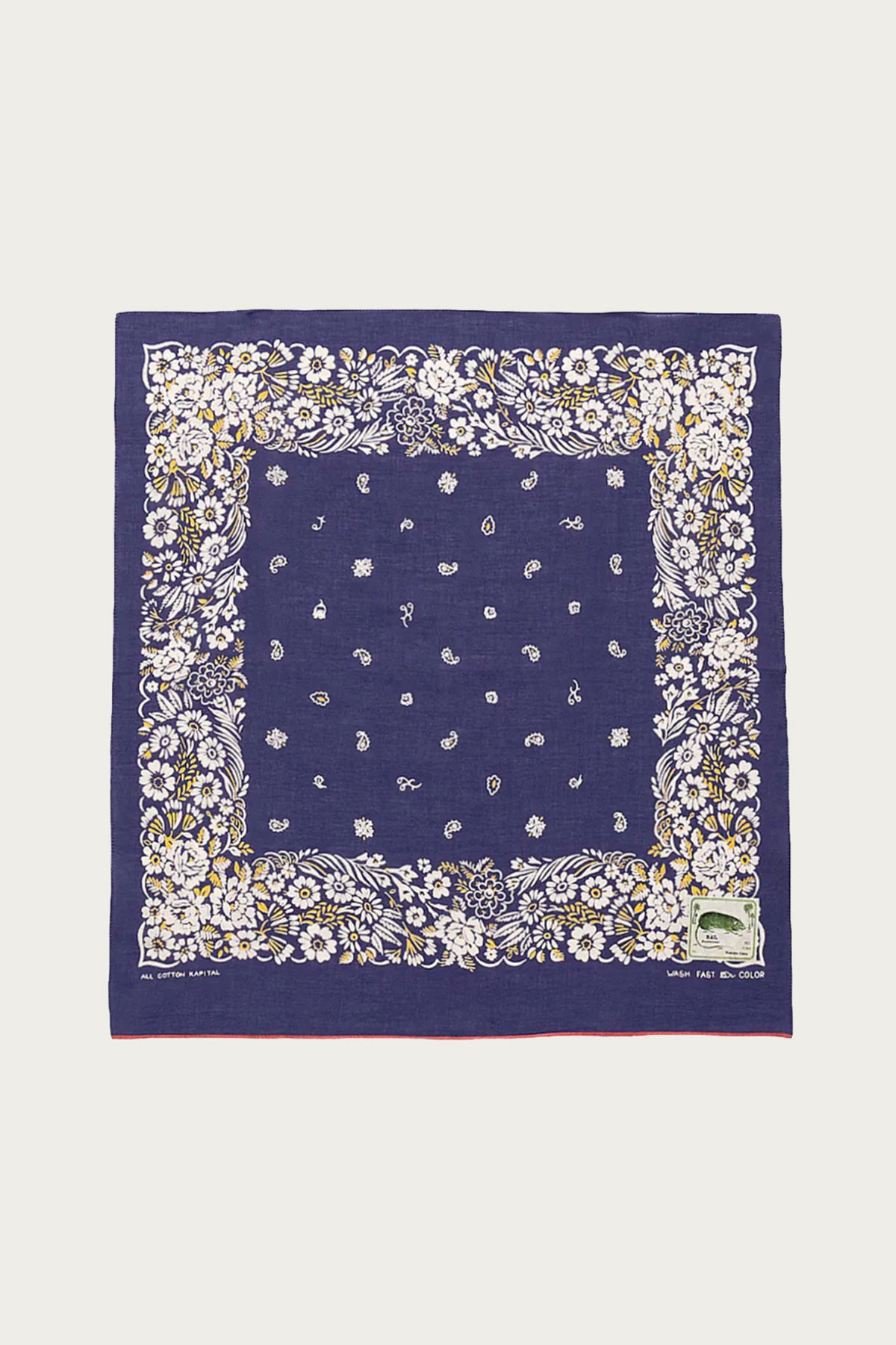 Kapital - Fastcolor Selvedge Bandanna (CHURCHILL GARDEN) 30x30 - Purple - Canoe Club