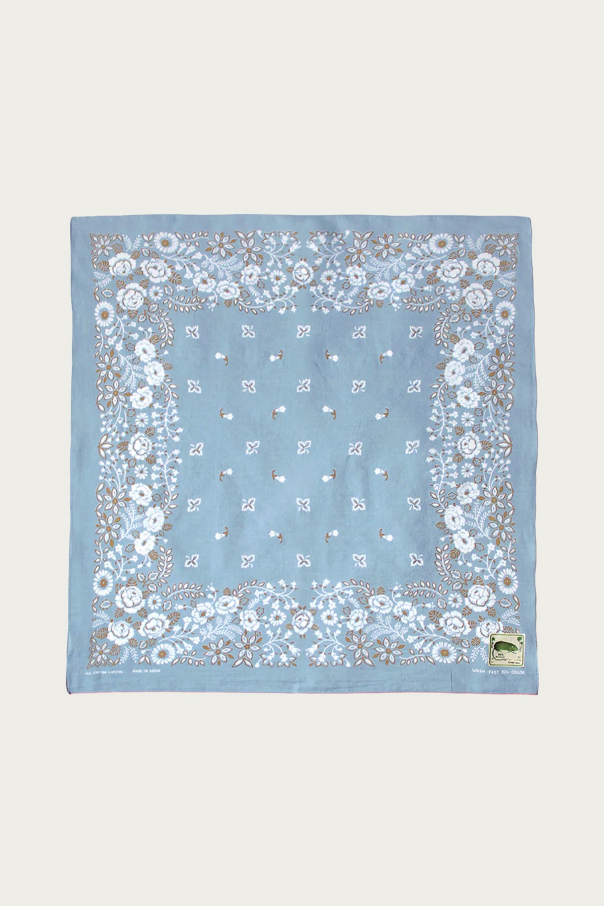 Kapital - Fastcolor Selvedge Bandanna (CHURCHILL GARDEN) 30x30 - Sax - Canoe Club