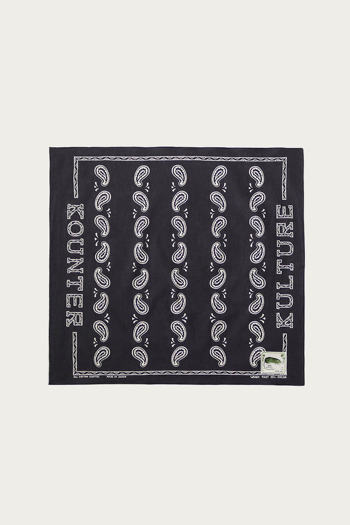 Kapital - Fastcolor Selvedge Bandanna (KOUNTER KULTURE PECOS Paisley) - Black - Canoe Club