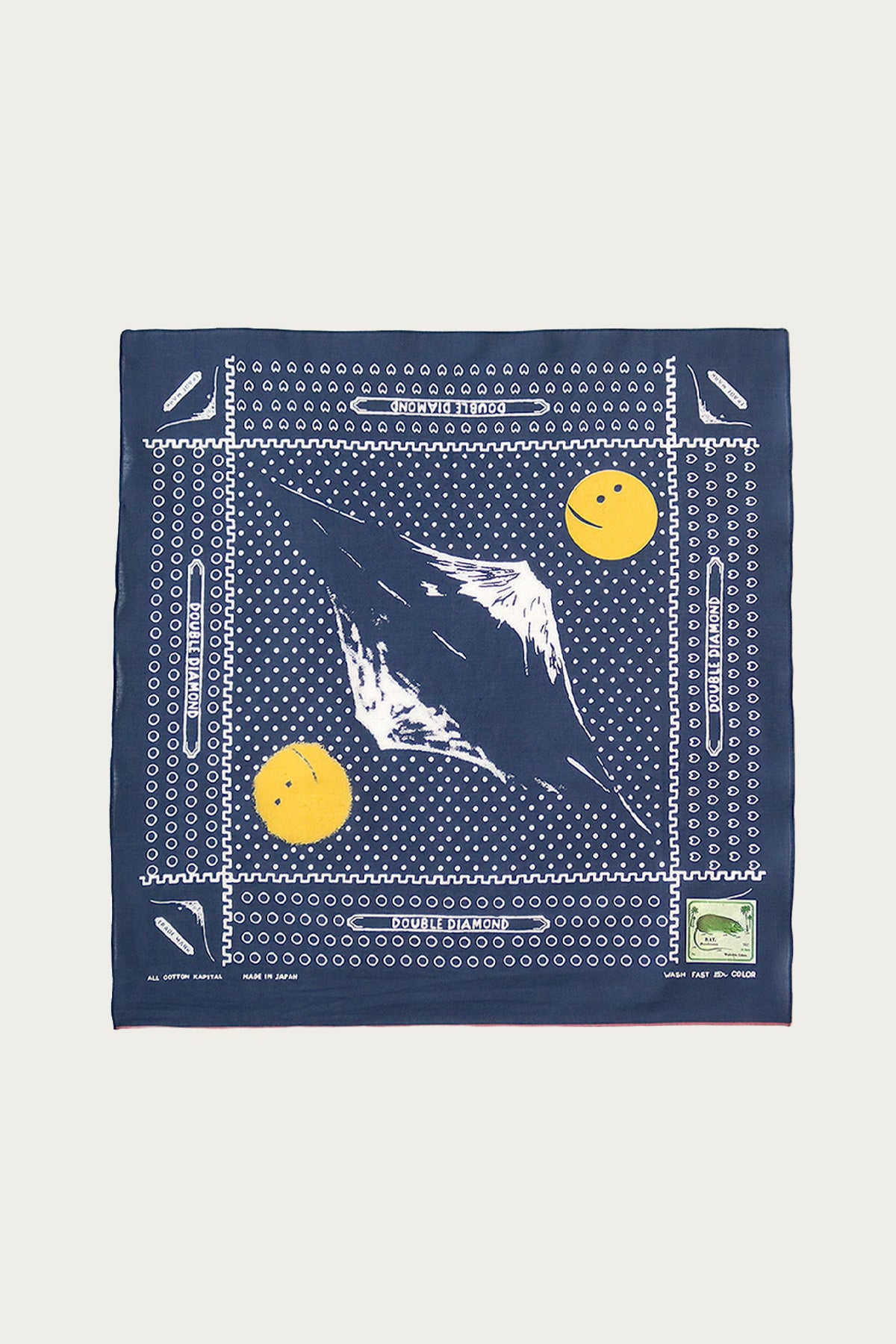 Kapital - Fastcolor Selvedge Bandanna (Mirrored Fuji PROFILE RAINBOWY) - Navy - Canoe Club