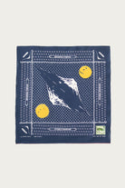 Kapital - Fastcolor Selvedge Bandanna (Mirrored Fuji PROFILE RAINBOWY) - Navy - Canoe Club
