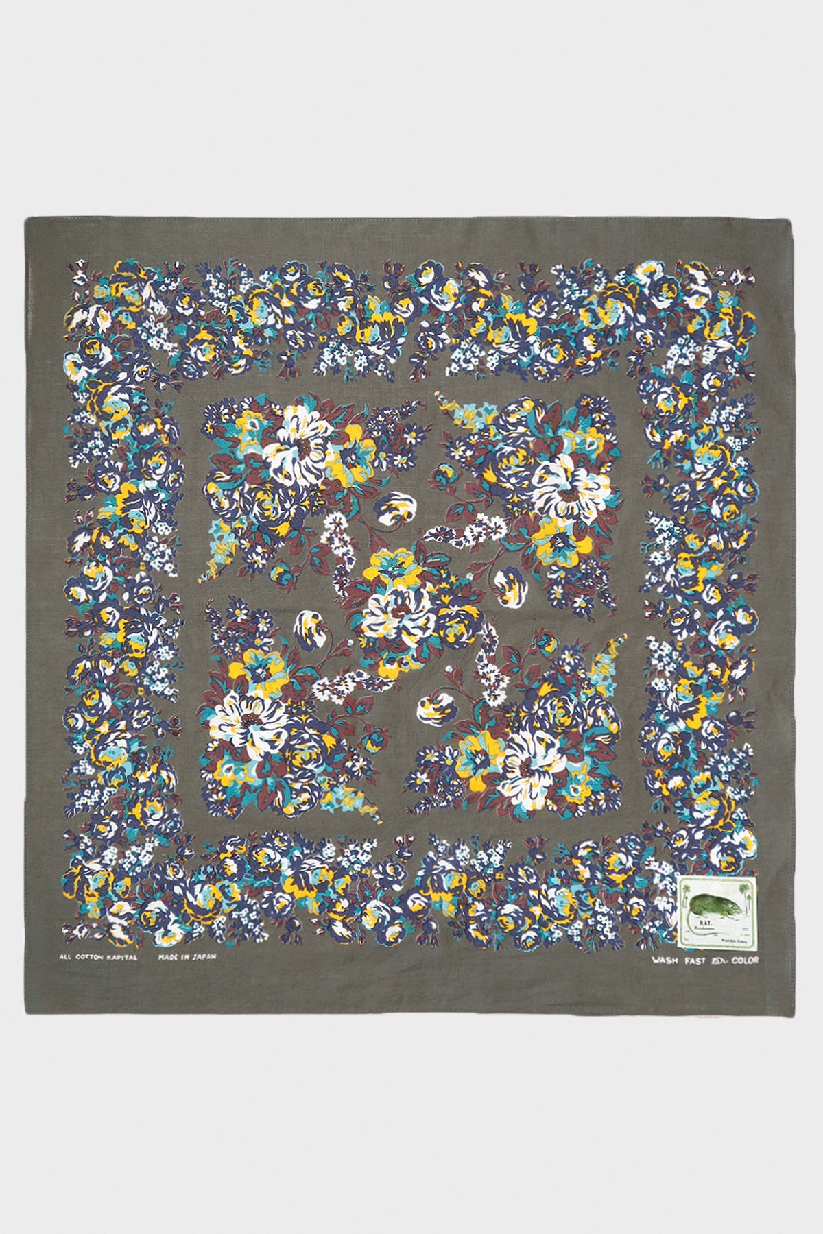Kapital - Fastcolor Selvedge Bandanna (NADESHIKO-Champetre) - Khaki - Canoe Club