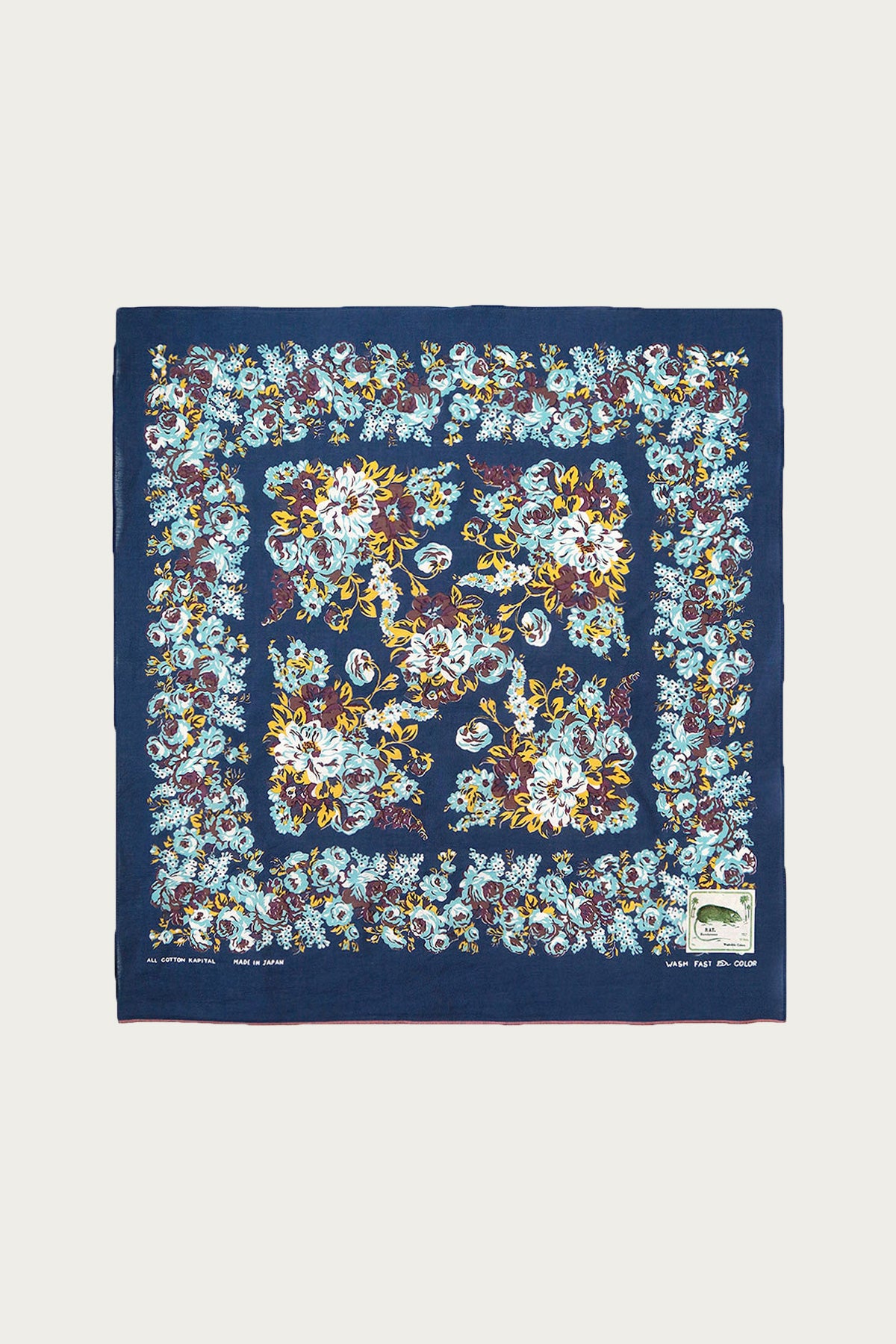 Kapital - Fastcolor Selvedge Bandanna (NADESHIKO-Champetre) - Navy - Canoe Club