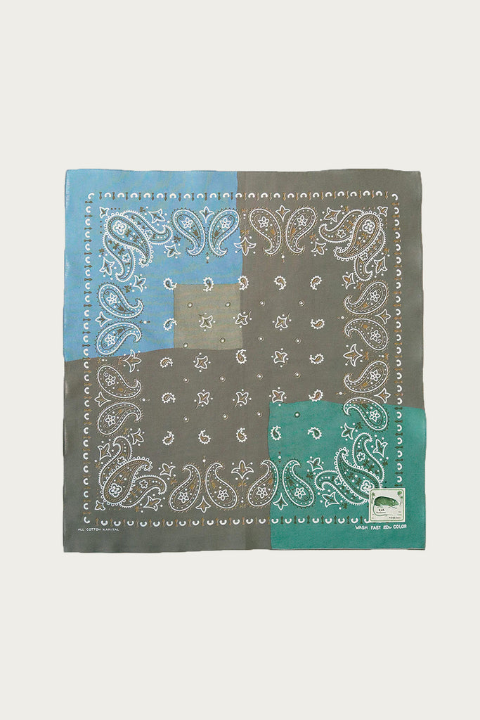 Kapital - Fastcolor Selvedge Bandana (Paisley Patchwork) - Khaki/Green - Canoe Club