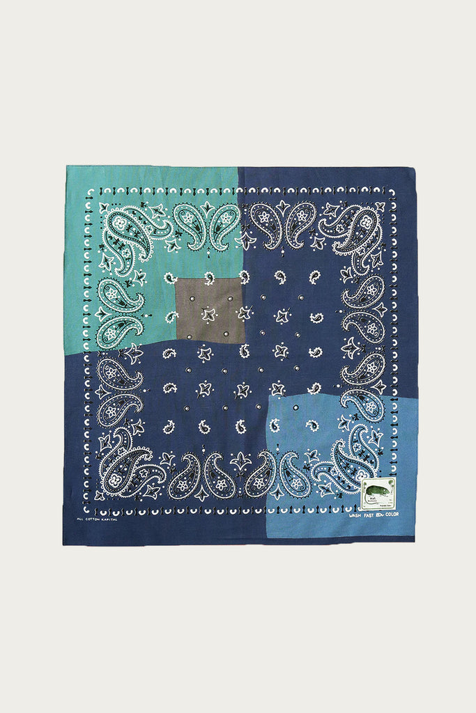 Kapital - Fastcolor Selvedge Bandana (Paisley Patchwork) - Navy - Canoe Club