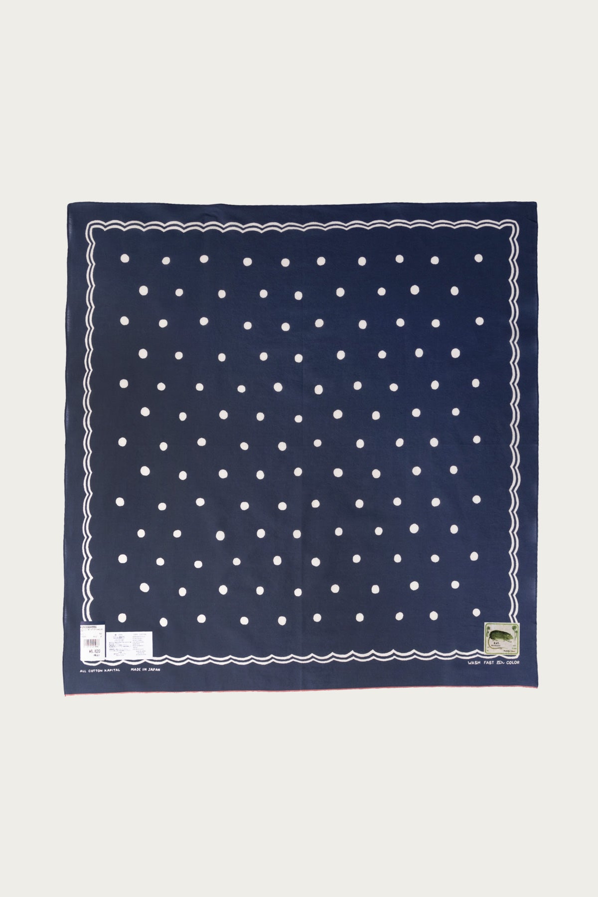 Kapital - Fastcolor Selvedge Bandanna (POLKA DOTS) 30x30 - Navy - Canoe Club