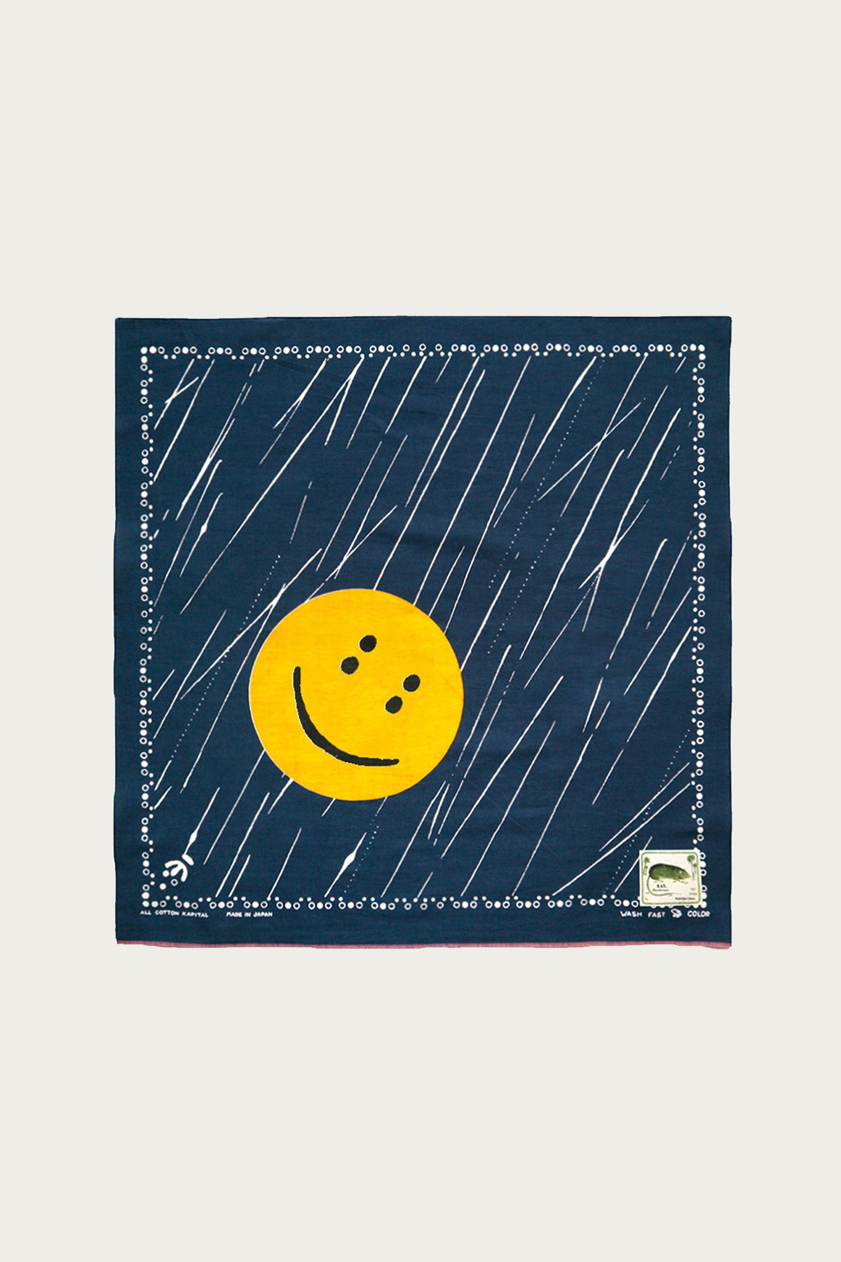 Kapital - Fastcolor Selvedge Bandana (RAINBOWY) - Navy - Canoe Club