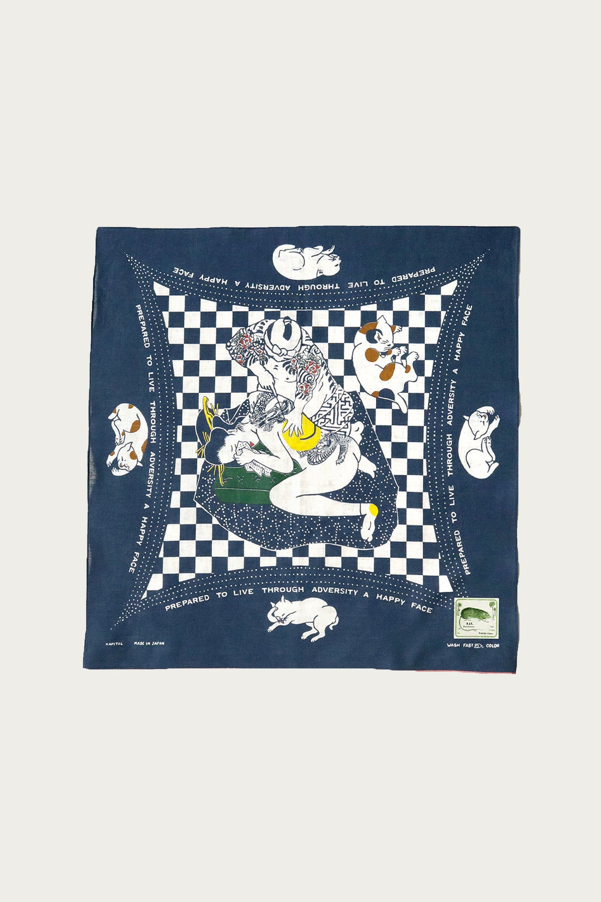 Kapital - Fastcolor Selvedge Bandana (RAINBOWY NO WOMAN NO CRY) - Navy - Canoe Club