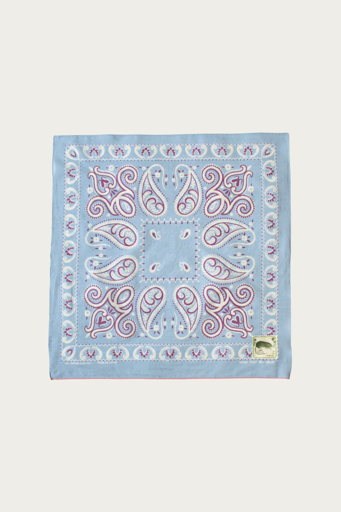 Kapital - Fastcolor Selvedge Bandanna (SAMBO Paisely) 20x20 - Sax - Canoe Club