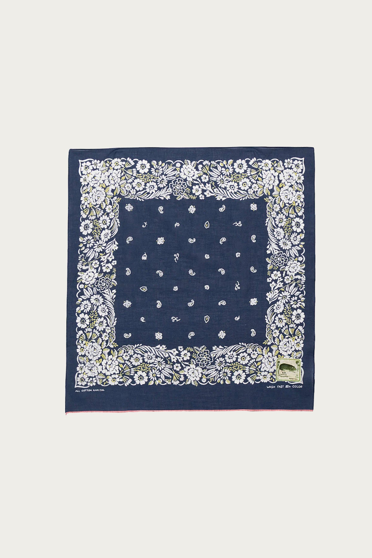 Kapital - Fastcolor Selvedge Bandanna (CHURCHILL GARDEN) 15x15 - Navy - Canoe Club