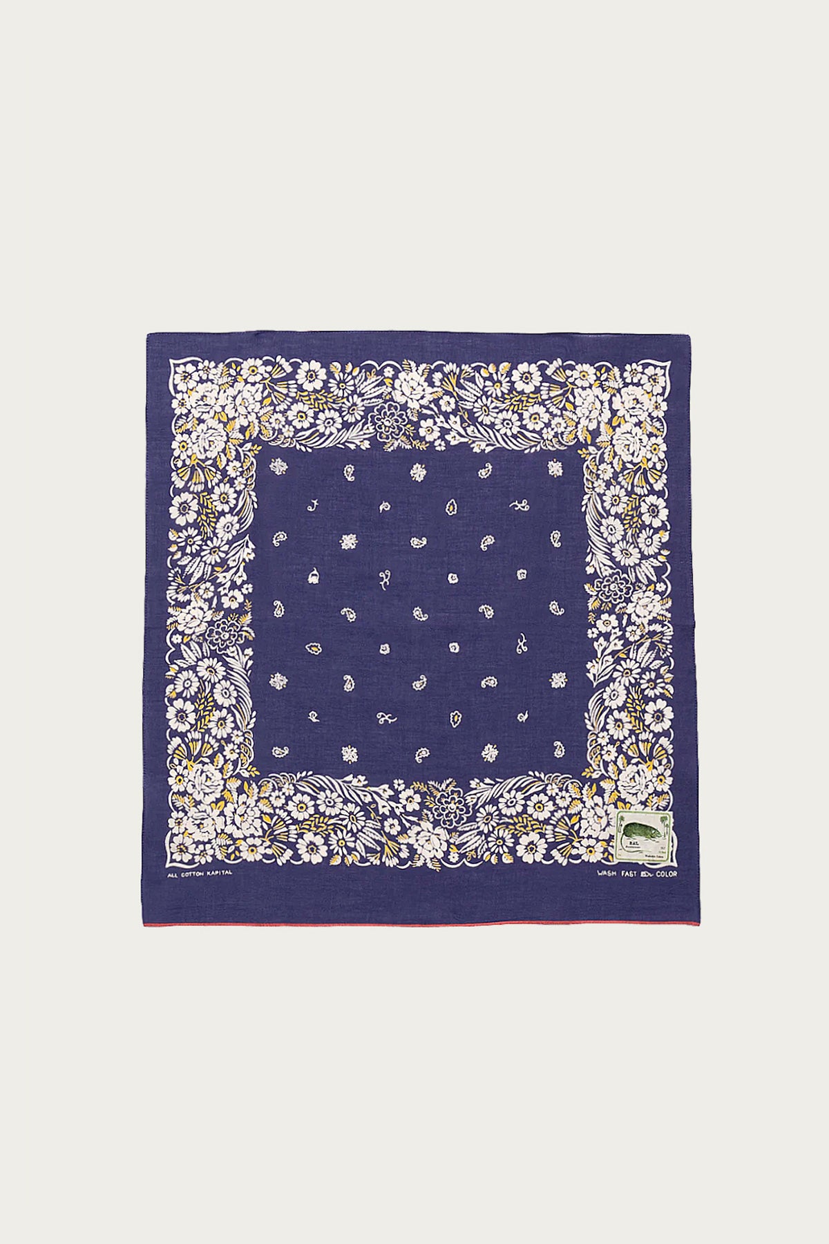 Kapital - Fastcolor Selvedge Bandanna (CHURCHILL GARDEN) 15x15 - Purple - Canoe Club