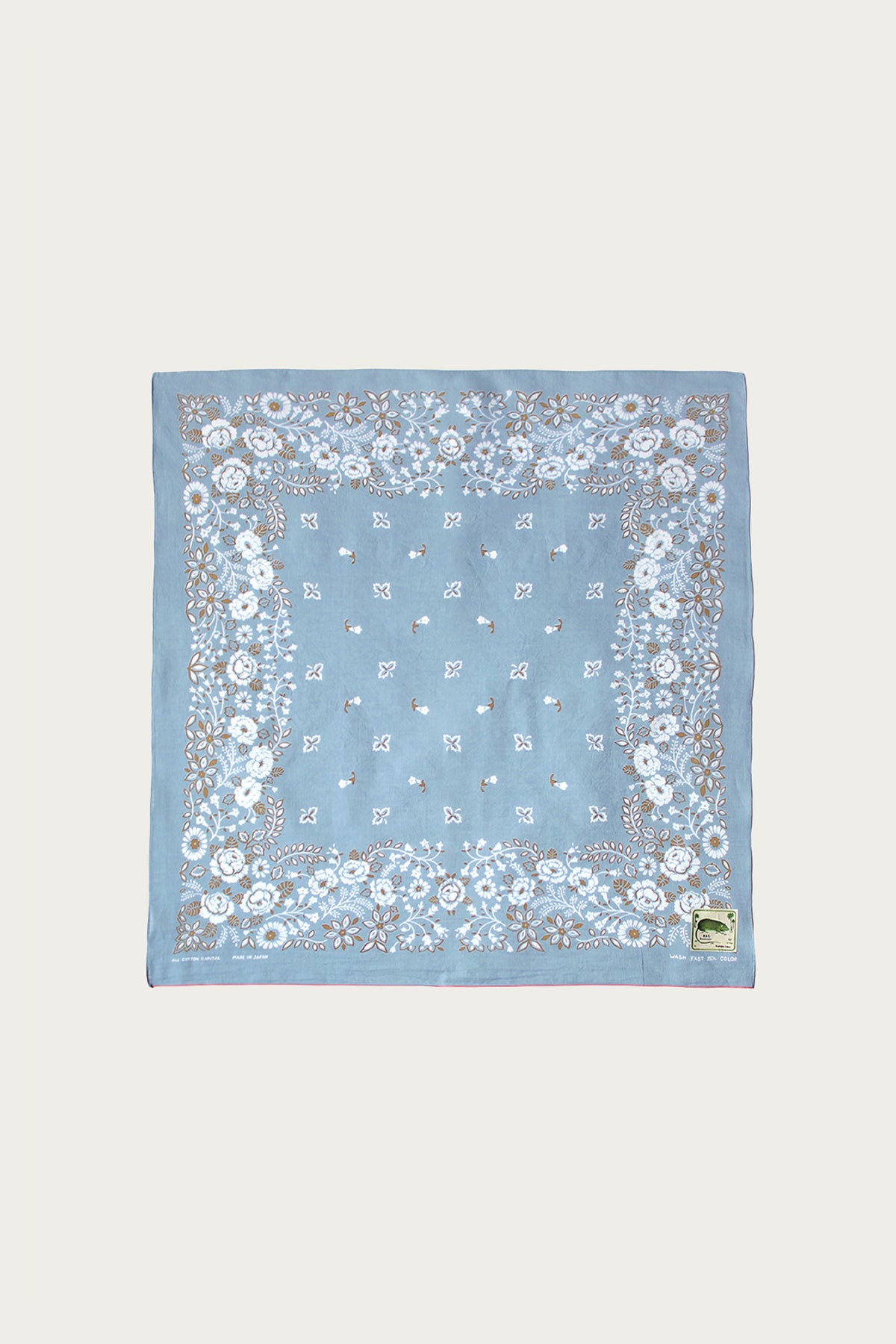 Kapital - Fastcolor Selvedge Bandanna (CHURCHILL GARDEN) 15x15 - Sax - Canoe Club