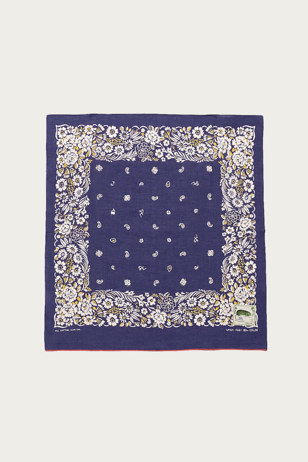 Kapital - Fastcolor Selvedge Bandanna (CHURCHILL GARDEN) 20x20 - Purple - Canoe Club