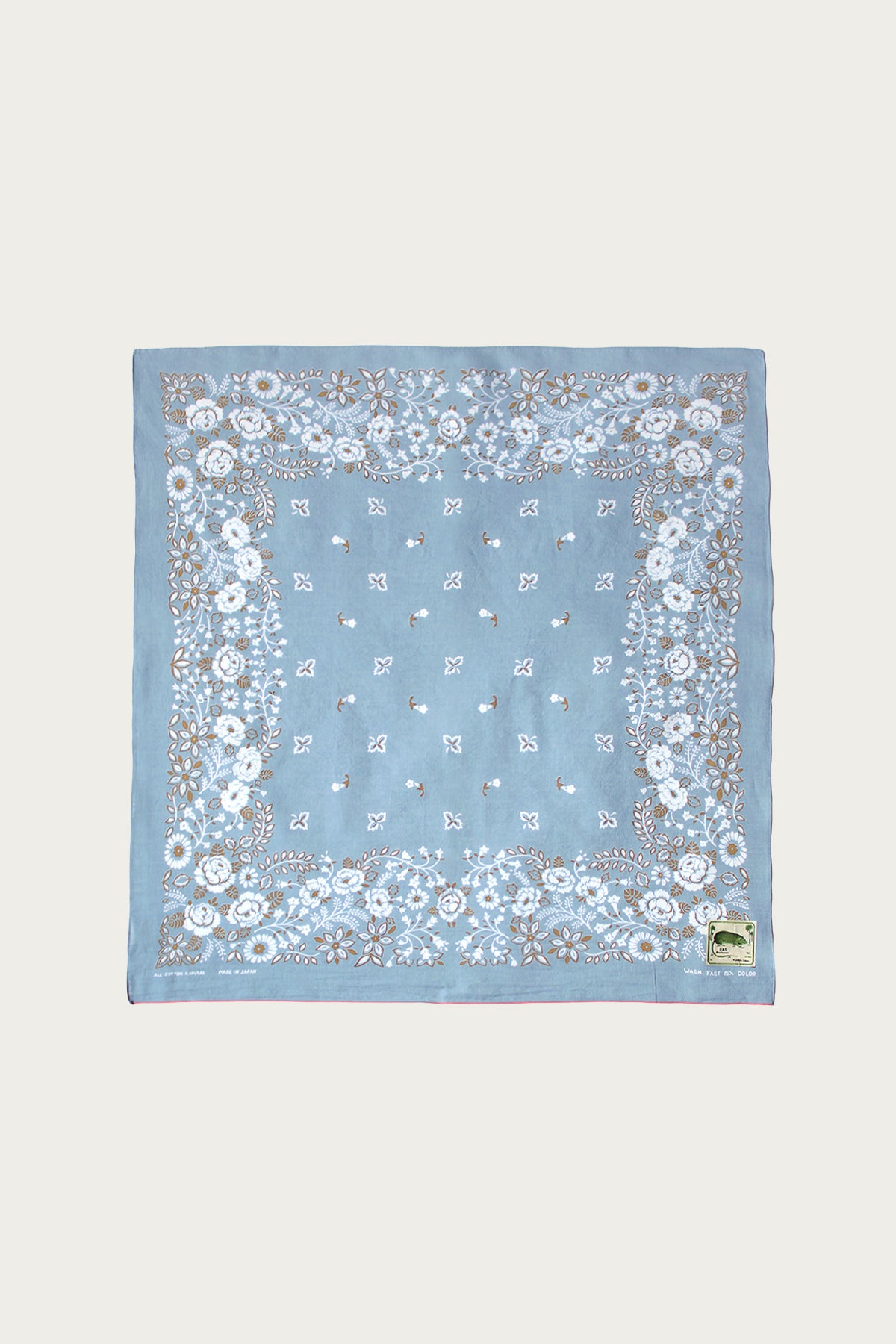 Kapital - Fastcolor Selvedge Bandanna (CHURCHILL GARDEN) 20x20 - Sax - Canoe Club