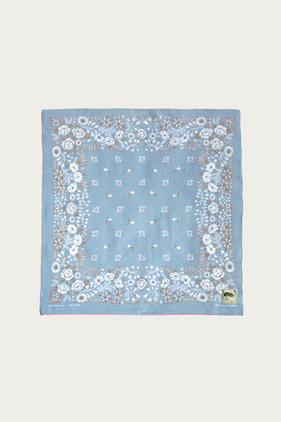 Kapital Fastcolor Selvedge Bandanna (CHURCHILL GARDEN) 20x20 | Sax