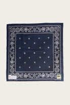 Kapital - Fastcolor Selvedge Bandanna (ESCARGOT FLOWER) 30x30 - Navy - Canoe Club