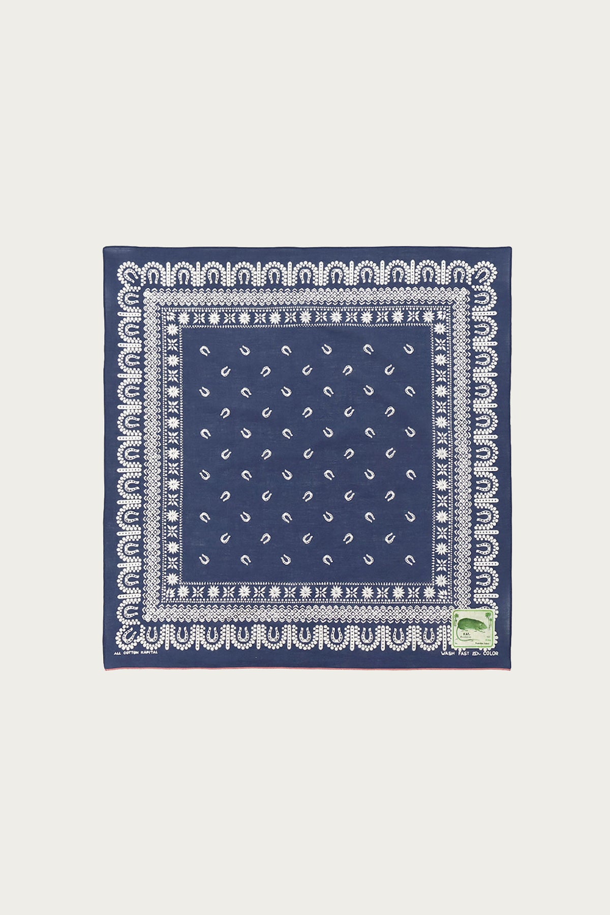 Kapital - Fastcolor Selvedge Bandanna (HORSE SHOE) - Navy - Canoe Club