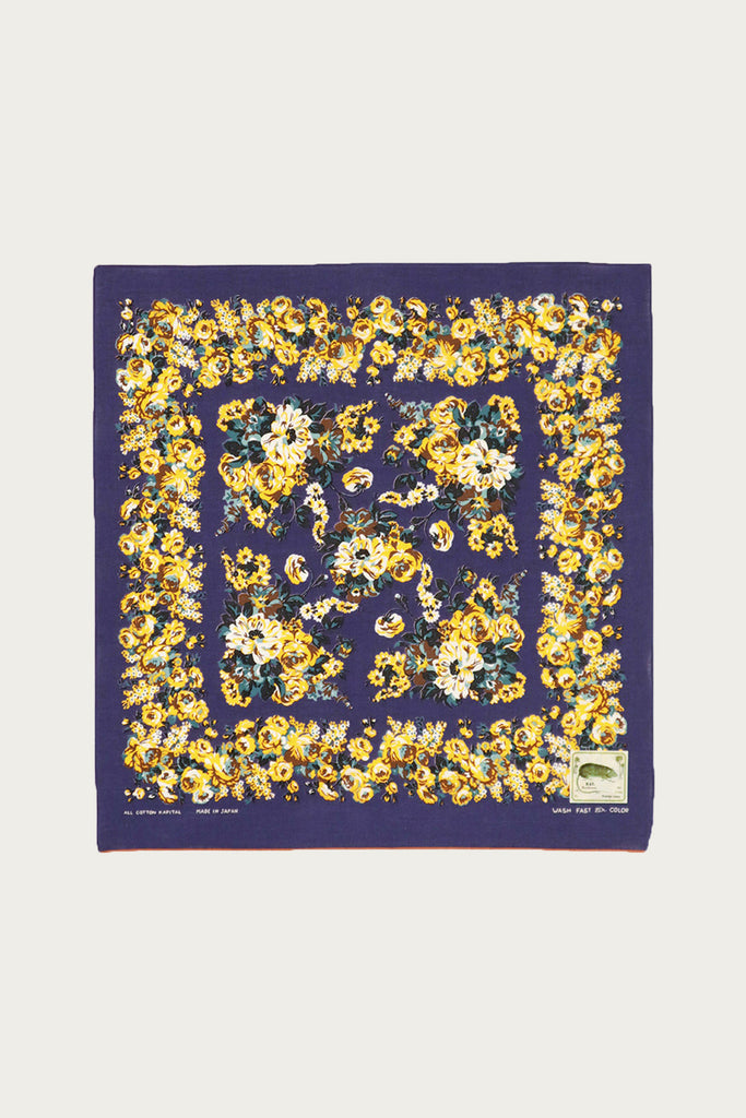 Kapital - Fastcolor Selvedge Bandanna (NADESHIKO-Champetre) - Purple/Yellow #2 - Canoe Club