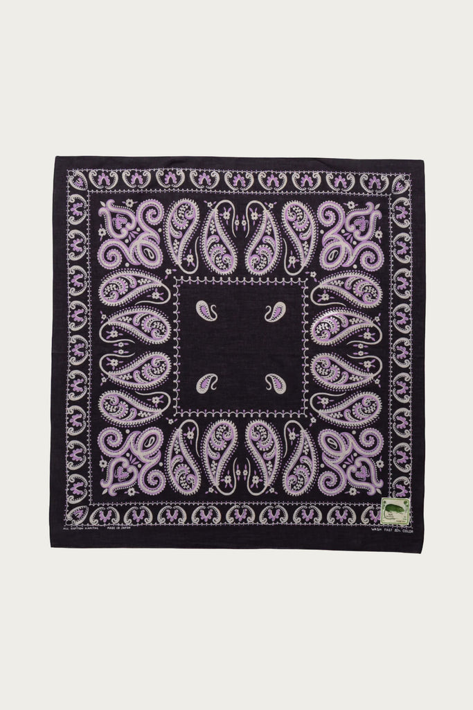 Kapital Fastcolor Selvedge Bandanna (SAMBO Paisely) 30x30 | Black