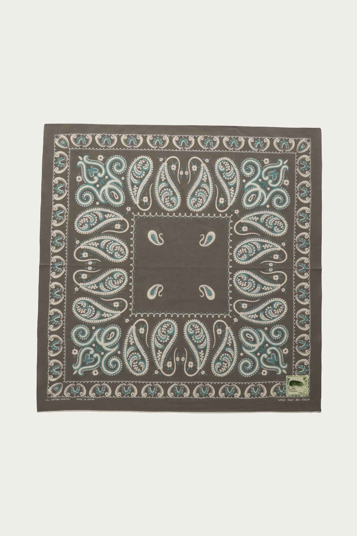 Kapital - Fastcolor Selvedge Bandanna (SAMBO Paisely) 30x30 - Khaki - Canoe Club