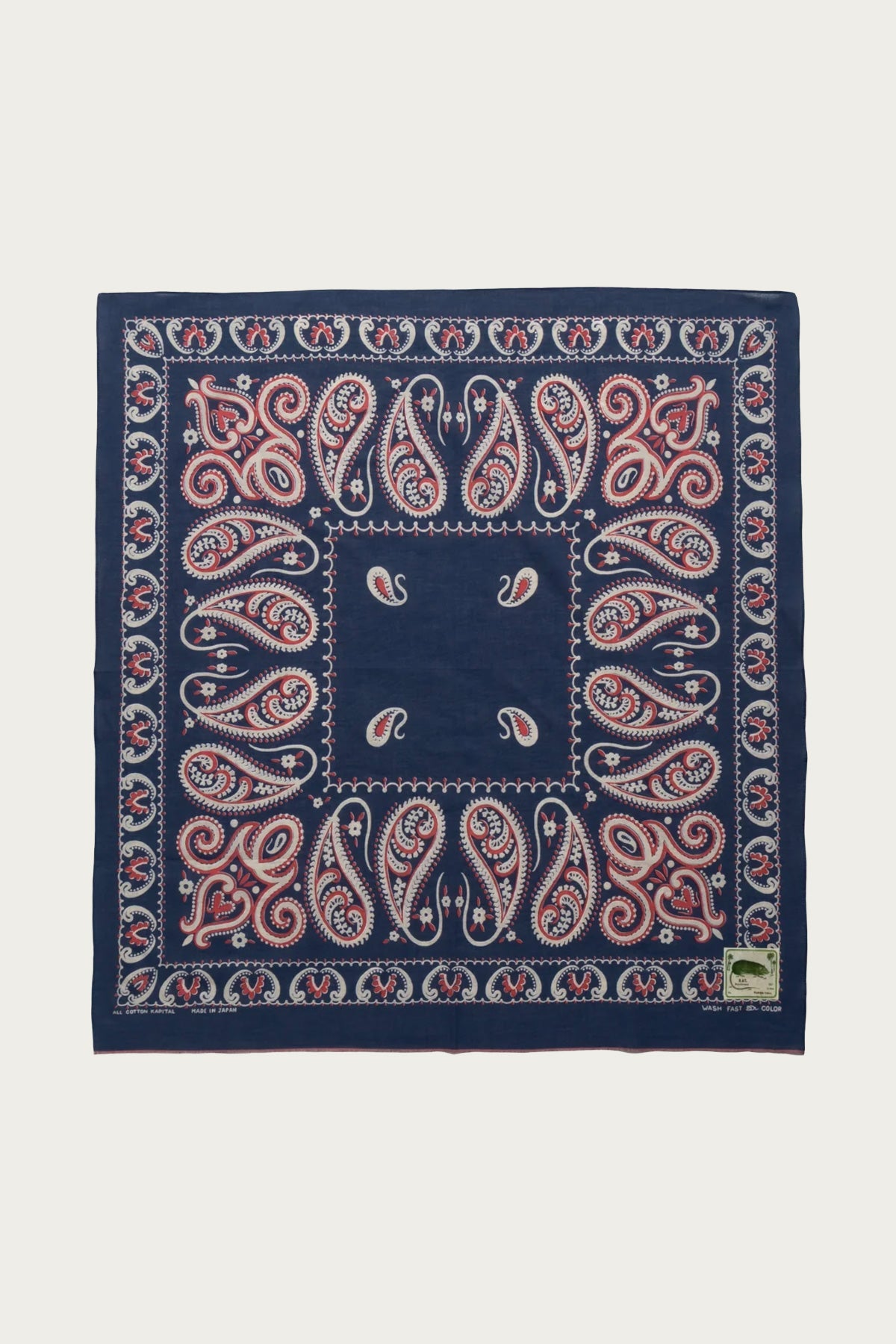 Kapital - Fastcolor Selvedge Bandanna (SAMBO Paisely) 30x30 - Navy - Canoe Club
