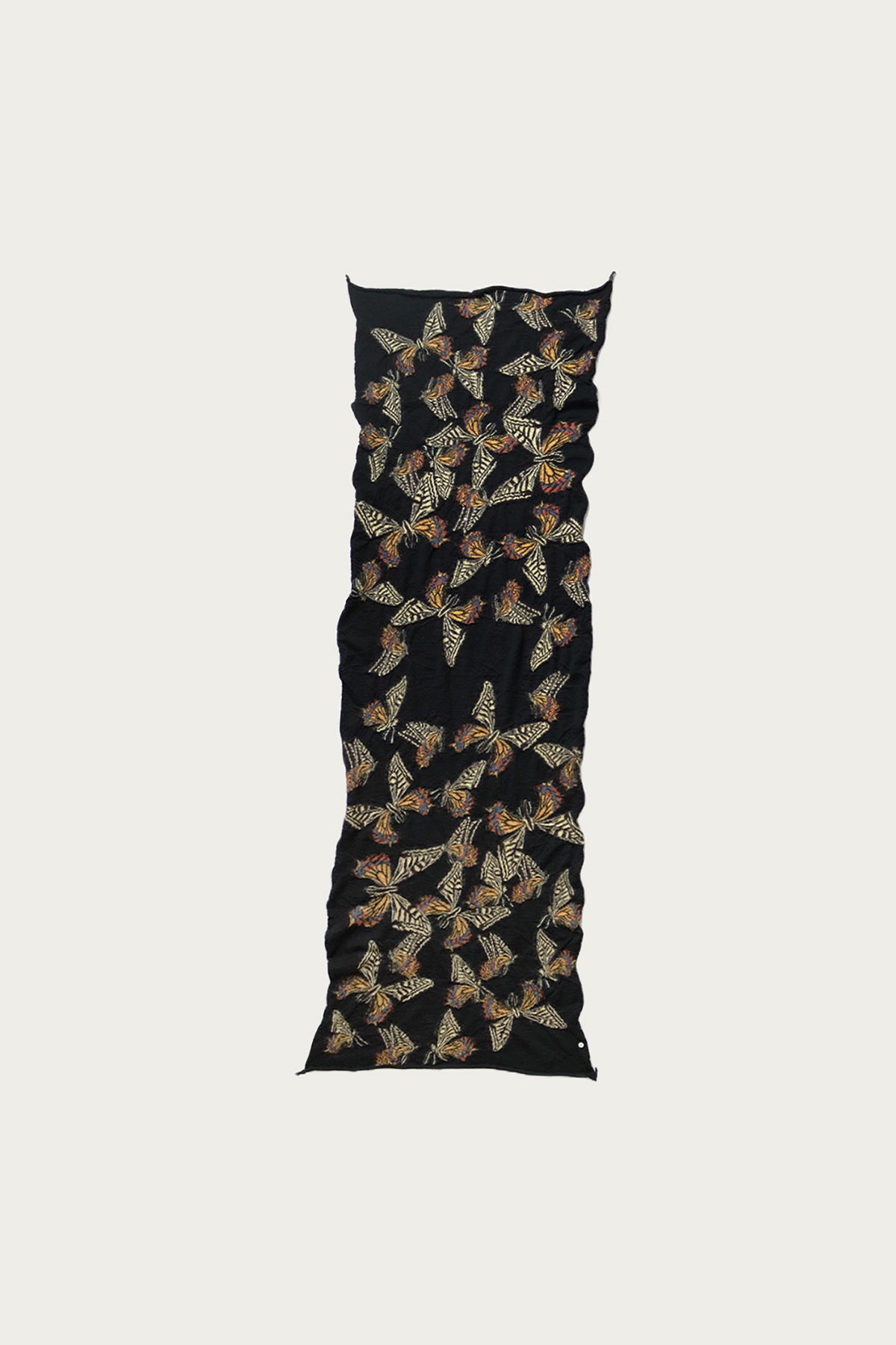 Kapital - Fulling Wool HAPPY Scarf BUTTERFLY - Black - Canoe Club