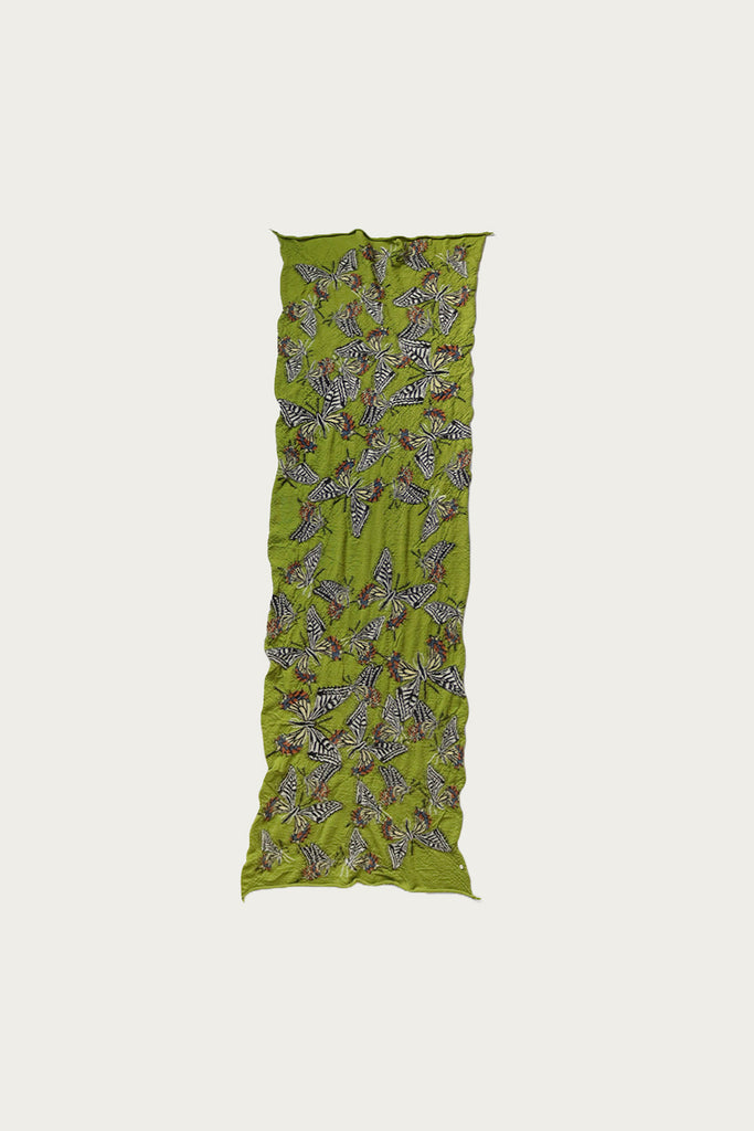 Kapital - Fulling Wool HAPPY Scarf BUTTERFLY - Green - Canoe Club