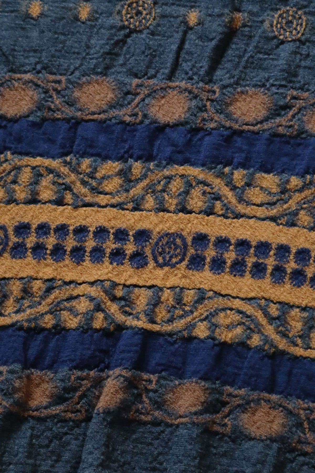 Kapital - Fulling Wool Scarf COPTIC SKULL - Navy - Canoe Club