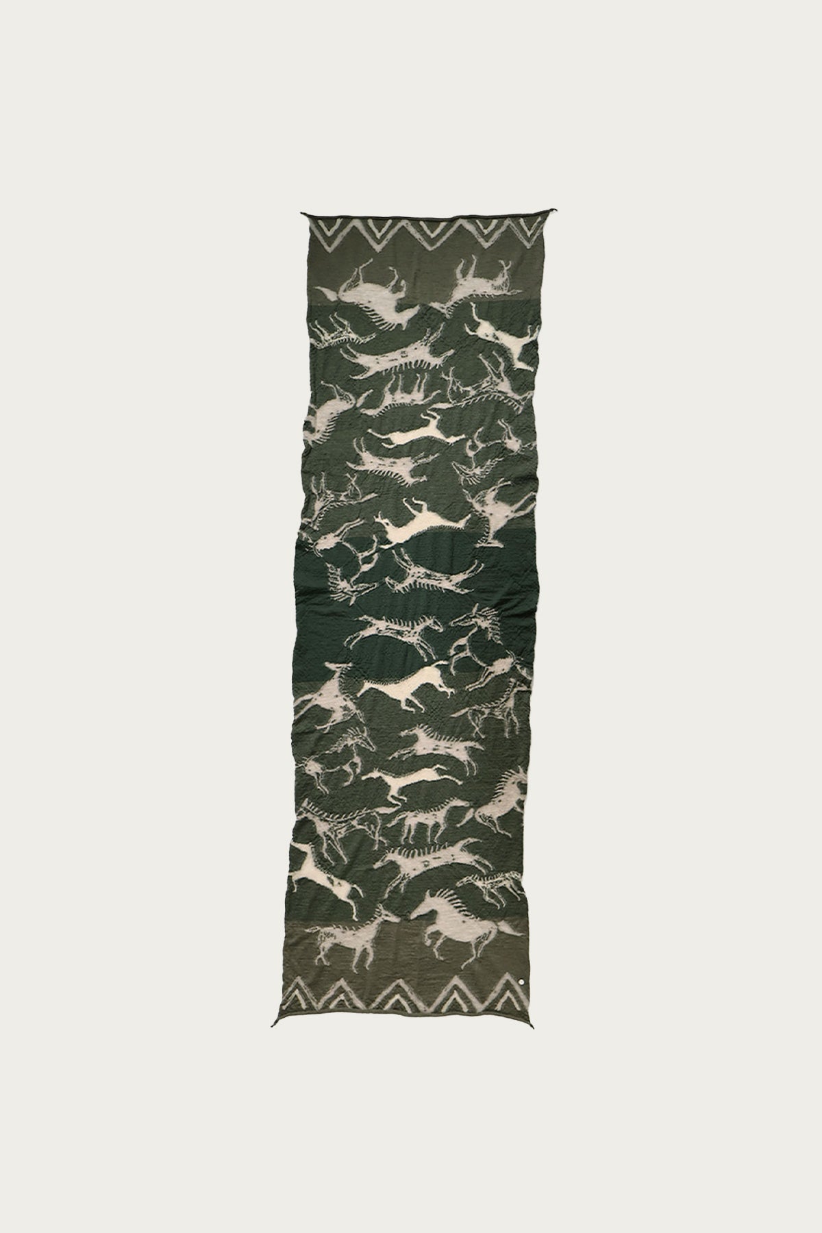 Kapital - Fulling Wool Scarf INDIAN PAINTING - Green - Canoe Club