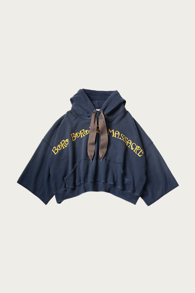 Kapital SWT Knit DEVIL Hoodie (BORO BOROUGH MASSACRE)S-font | Navy
