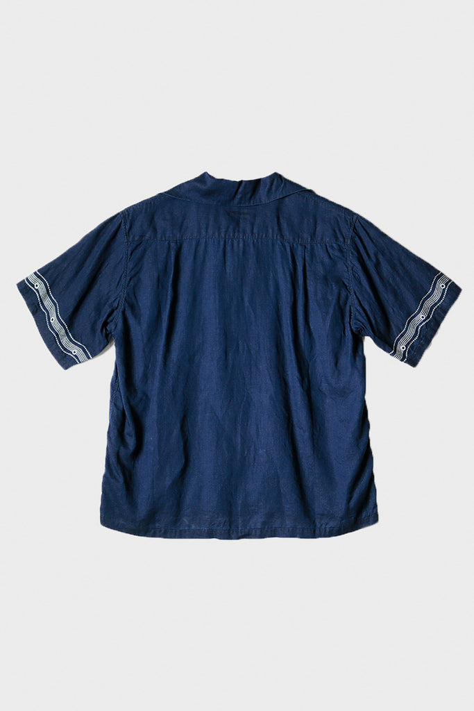Kapital - French Cloth Linen WRANGLE Collar Aloha Shirt (SOUFFLEMON) - Indigo - Canoe Club