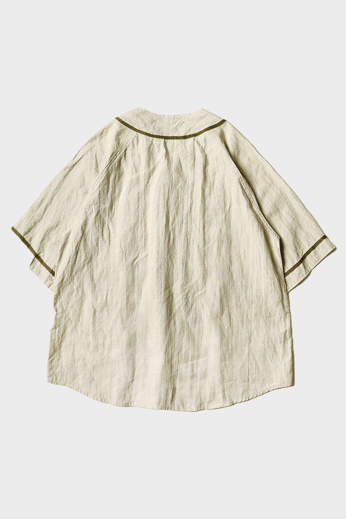 Kapital - French Linen GREAT KOUNTRY Baseball Shirt - Beige - Canoe Club